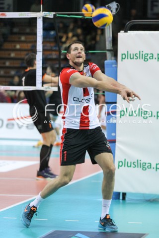  14.11.2015 RZESZOW<br />SIATKOWKA PLUSLIGA 2015/2016 MEN VOLLEYBALL POLAND POLISH PLUS LIGA LEAGUE SEASON 2015/2016<br />MECZ ASSECO RESOVIA RZESZOW - JASTRZEBSKI WEGIEL<br />N/Z BARTOSZ KUREK SYLWETKA <br /> 