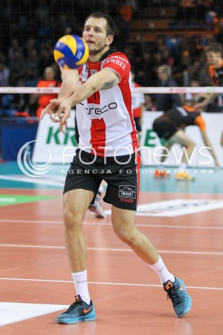  14.11.2015 RZESZOW<br />SIATKOWKA PLUSLIGA 2015/2016 MEN VOLLEYBALL POLAND POLISH PLUS LIGA LEAGUE SEASON 2015/2016<br />MECZ ASSECO RESOVIA RZESZOW - JASTRZEBSKI WEGIEL<br />N/Z BARTOSZ KUREK SYLWETKA <br /> 