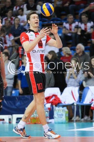  14.11.2015 RZESZOW<br />SIATKOWKA PLUSLIGA 2015/2016 MEN VOLLEYBALL POLAND POLISH PLUS LIGA LEAGUE SEASON 2015/2016<br />MECZ ASSECO RESOVIA RZESZOW - JASTRZEBSKI WEGIEL<br />N/Z JOCHEN SCHOPS SYLWETKA <br /> 