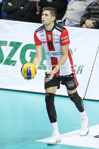  14.11.2015 RZESZOW<br />SIATKOWKA PLUSLIGA 2015/2016 MEN VOLLEYBALL POLAND POLISH PLUS LIGA LEAGUE SEASON 2015/2016<br />MECZ ASSECO RESOVIA RZESZOW - JASTRZEBSKI WEGIEL<br />N/Z NIKOLAY PENCHEV ( NIKOLAJ PENCZEW ) SYLWETKA <br /> 