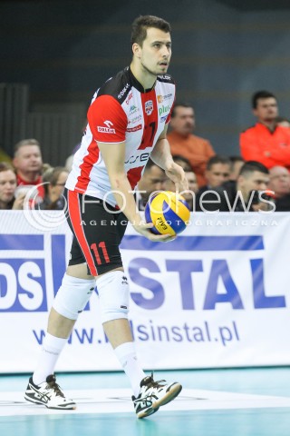  14.11.2015 RZESZOW<br />SIATKOWKA PLUSLIGA 2015/2016 MEN VOLLEYBALL POLAND POLISH PLUS LIGA LEAGUE SEASON 2015/2016<br />MECZ ASSECO RESOVIA RZESZOW - JASTRZEBSKI WEGIEL<br />N/Z FABIAN DRZYZGA SYLWETKA <br /> 