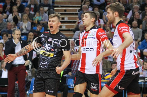  14.11.2015 RZESZOW<br />SIATKOWKA PLUSLIGA 2015/2016 MEN VOLLEYBALL POLAND POLISH PLUS LIGA LEAGUE SEASON 2015/2016<br />MECZ ASSECO RESOVIA RZESZOW - JASTRZEBSKI WEGIEL<br />N/Z KRZYSZTOF IGNACZAK NIKOLAY PENCHEV ( NIKOLAJ PENCZEW ) DAWID DRYJA RADOSC EMOCJE <br /> 