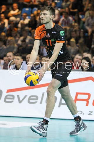  14.11.2015 RZESZOW<br />SIATKOWKA PLUSLIGA 2015/2016 MEN VOLLEYBALL POLAND POLISH PLUS LIGA LEAGUE SEASON 2015/2016<br />MECZ ASSECO RESOVIA RZESZOW - JASTRZEBSKI WEGIEL<br />N/Z WOJCIECH SOBALA SYLWETKA <br /> 