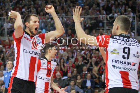  14.11.2015 RZESZOW<br />SIATKOWKA PLUSLIGA 2015/2016 MEN VOLLEYBALL POLAND POLISH PLUS LIGA LEAGUE SEASON 2015/2016<br />MECZ ASSECO RESOVIA RZESZOW - JASTRZEBSKI WEGIEL<br />N/Z BARTOSZ KUREK RADOSC EMOCJE <br /> 