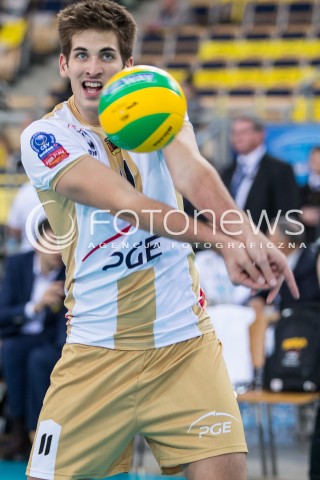  18.11.2015 LODZ POLAND<br />
SIATKOWKA LIGA MISTRZOW MEN CEV VOLLEYBALL CHAMPIONS LEAGUE 2015/2016<br />
MATCH PGE SKRA BELCHATOW - CUCINE LUBE CIVITANOVA<br />
N/Z MIHAJLO STANKOVIC SYLWETKA<br />
 