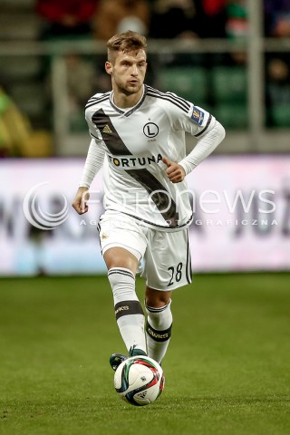  18.11.2015 WARSZAWA PILKA NOZNA <br />FOOTBALL POLISH 1/4 PUCHAR POLSKI STADION LEGII<br />MECZ LEGIA WARSZAWA - CHOJNICZANKA CHOJNICE<br />N/Z LUKASZ BROZ<br /> 