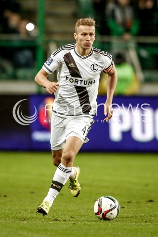  18.11.2015 WARSZAWA PILKA NOZNA <br />FOOTBALL POLISH 1/4 PUCHAR POLSKI STADION LEGII<br />MECZ LEGIA WARSZAWA - CHOJNICZANKA CHOJNICE<br />N/Z IGOR LEWCZUK<br /> 