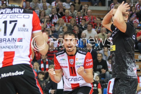  25.11.2015 RZESZOW<br />SIATKOWKA PLUSLIGA 2015/2016 MEN VOLLEYBALL POLAND POLISH PLUS LIGA LEAGUE SEASON 2015/2016<br />MECZ ASSECO RESOVIA RZESZOW - ZAKSA KEDZIERZYN KOZLE<br />N/Z FABIAN DRZYZGA RADOSC EMOCJE <br /> 