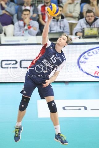  25.11.2015 RZESZOW<br />SIATKOWKA PLUSLIGA 2015/2016 MEN VOLLEYBALL POLAND POLISH PLUS LIGA LEAGUE SEASON 2015/2016<br />MECZ ASSECO RESOVIA RZESZOW - ZAKSA KEDZIERZYN KOZLE<br />N/Z SAM DEROO SYLWETKA <br /> 