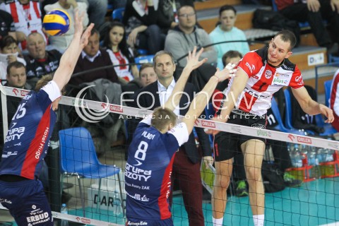  25.11.2015 RZESZOW<br />SIATKOWKA PLUSLIGA 2015/2016 MEN VOLLEYBALL POLAND POLISH PLUS LIGA LEAGUE SEASON 2015/2016<br />MECZ ASSECO RESOVIA RZESZOW - ZAKSA KEDZIERZYN KOZLE<br />N/Z BARTOSZ KUREK <br /> 