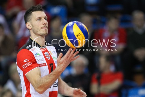  29.11.2015 RZESZOW<br />SIATKOWKA PLUSLIGA 2015/2016 MEN VOLLEYBALL POLAND POLISH PLUS LIGA LEAGUE SEASON 2015/2016<br />MECZ ASSECO RESOVIA RZESZOW - CUPRUM LUBIN<br />N/Z OLIEG ACHREM ( ALEH AKHREM ) SYLWETKA <br /> 