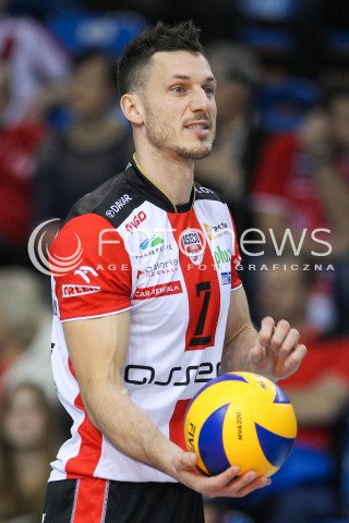  29.11.2015 RZESZOW<br />SIATKOWKA PLUSLIGA 2015/2016 MEN VOLLEYBALL POLAND POLISH PLUS LIGA LEAGUE SEASON 2015/2016<br />MECZ ASSECO RESOVIA RZESZOW - CUPRUM LUBIN<br />N/Z OLIEG ACHREM ( ALEH AKHREM ) SYLWETKA <br /> 