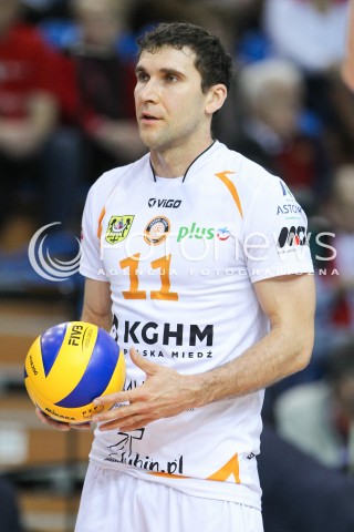  29.11.2015 RZESZOW<br />SIATKOWKA PLUSLIGA 2015/2016 MEN VOLLEYBALL POLAND POLISH PLUS LIGA LEAGUE SEASON 2015/2016<br />MECZ ASSECO RESOVIA RZESZOW - CUPRUM LUBIN<br />N/Z MARCIN KRYS SYLWETKA <br /> 