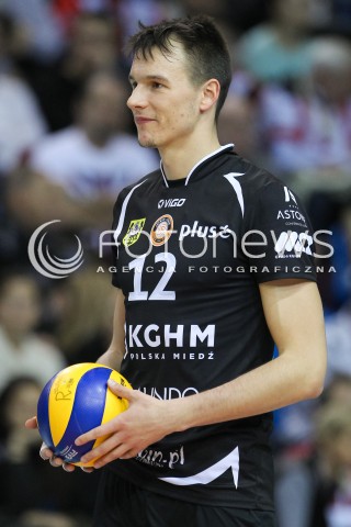  29.11.2015 RZESZOW<br />SIATKOWKA PLUSLIGA 2015/2016 MEN VOLLEYBALL POLAND POLISH PLUS LIGA LEAGUE SEASON 2015/2016<br />MECZ ASSECO RESOVIA RZESZOW - CUPRUM LUBIN<br />N/Z WOJCIECH WLODARCZYK SYLWETKA <br /> 