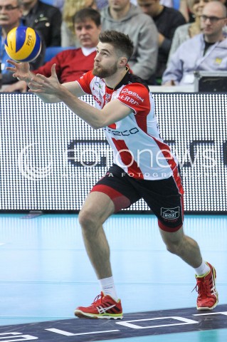  29.11.2015 RZESZOW<br />SIATKOWKA PLUSLIGA 2015/2016 MEN VOLLEYBALL POLAND POLISH PLUS LIGA LEAGUE SEASON 2015/2016<br />MECZ ASSECO RESOVIA RZESZOW - CUPRUM LUBIN<br />N/Z DAWID DRYJA SYLWETKA <br /> 