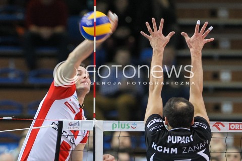  29.11.2015 RZESZOW<br />SIATKOWKA PLUSLIGA 2015/2016 MEN VOLLEYBALL POLAND POLISH PLUS LIGA LEAGUE SEASON 2015/2016<br />MECZ ASSECO RESOVIA RZESZOW - CUPRUM LUBIN<br />N/Z BARTOSZ KUREK <br /> 