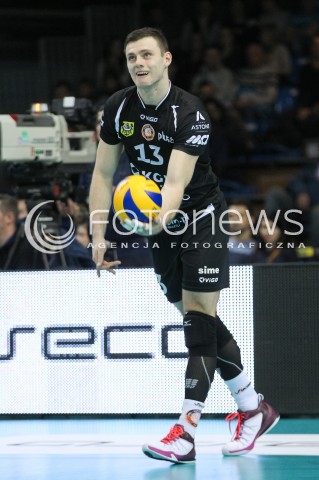  29.11.2015 RZESZOW<br />SIATKOWKA PLUSLIGA 2015/2016 MEN VOLLEYBALL POLAND POLISH PLUS LIGA LEAGUE SEASON 2015/2016<br />MECZ ASSECO RESOVIA RZESZOW - CUPRUM LUBIN<br />N/Z SZYMON ROMAC SYLWETKA <br /> 
