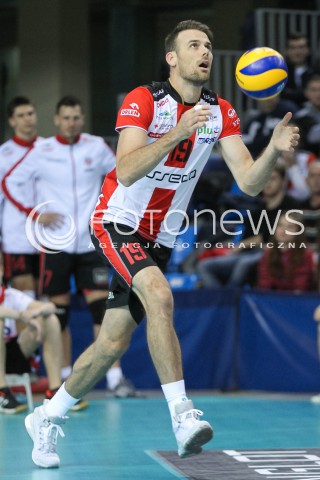  29.11.2015 RZESZOW<br />SIATKOWKA PLUSLIGA 2015/2016 MEN VOLLEYBALL POLAND POLISH PLUS LIGA LEAGUE SEASON 2015/2016<br />MECZ ASSECO RESOVIA RZESZOW - CUPRUM LUBIN<br />N/Z RUSSELL HOLMES SYLWETKA <br /> 