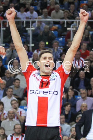  29.11.2015 RZESZOW<br />SIATKOWKA PLUSLIGA 2015/2016 MEN VOLLEYBALL POLAND POLISH PLUS LIGA LEAGUE SEASON 2015/2016<br />MECZ ASSECO RESOVIA RZESZOW - CUPRUM LUBIN<br />N/Z NIKOLAY PENCHEV ( NIKOLAJ PENCZEW ) RADOSC EMOCJE SYLWETKA <br /> 