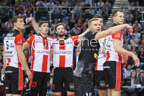  29.11.2015 RZESZOW<br />SIATKOWKA PLUSLIGA 2015/2016 MEN VOLLEYBALL POLAND POLISH PLUS LIGA LEAGUE SEASON 2015/2016<br />MECZ ASSECO RESOVIA RZESZOW - CUPRUM LUBIN<br />N/Z LUKAS TICHACEK NIKOLAY PENCHEV ( NIKOLAJ PENCZEW ) JULIEN LYNEEL DAMIAN WOJTASZEK BARTOSZ KUREK <br /> 