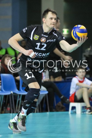  29.11.2015 RZESZOW<br />SIATKOWKA PLUSLIGA 2015/2016 MEN VOLLEYBALL POLAND POLISH PLUS LIGA LEAGUE SEASON 2015/2016<br />MECZ ASSECO RESOVIA RZESZOW - CUPRUM LUBIN<br />N/Z WOJCIECH WLODARCZYK SYLWETKA <br /> 