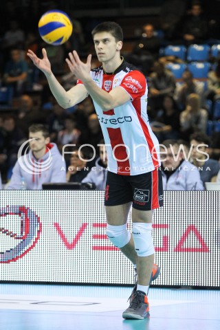  29.11.2015 RZESZOW<br />SIATKOWKA PLUSLIGA 2015/2016 MEN VOLLEYBALL POLAND POLISH PLUS LIGA LEAGUE SEASON 2015/2016<br />MECZ ASSECO RESOVIA RZESZOW - CUPRUM LUBIN<br />N/Z ALEKSANDER SLIWKA SYLWETKA <br /> 