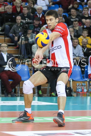  29.11.2015 RZESZOW<br />SIATKOWKA PLUSLIGA 2015/2016 MEN VOLLEYBALL POLAND POLISH PLUS LIGA LEAGUE SEASON 2015/2016<br />MECZ ASSECO RESOVIA RZESZOW - CUPRUM LUBIN<br />N/Z ALEKSANDER SLIWKA SYLWETKA <br /> 