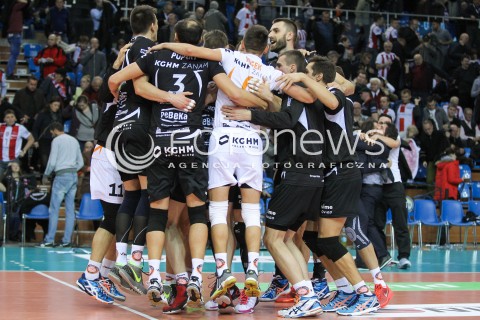  29.11.2015 RZESZOW<br />SIATKOWKA PLUSLIGA 2015/2016 MEN VOLLEYBALL POLAND POLISH PLUS LIGA LEAGUE SEASON 2015/2016<br />MECZ ASSECO RESOVIA RZESZOW - CUPRUM LUBIN<br />N/Z WYGRANA ZWYCIESTWO SIATKARZY CUPRUM LUBIN<br /> 