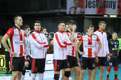  29.11.2015 RZESZOW<br />SIATKOWKA PLUSLIGA 2015/2016 MEN VOLLEYBALL POLAND POLISH PLUS LIGA LEAGUE SEASON 2015/2016<br />MECZ ASSECO RESOVIA RZESZOW - CUPRUM LUBIN<br />N/Z BARTOSZ KUREK FABIAN DRZYZGA OLIEG ACHREM ( ALEH AKHREM ) LUKAS TICHACEK LUKASZ PERLOWSKI SMUTEK PORAZKA PRZEGRANA EMOCJE<br /> 