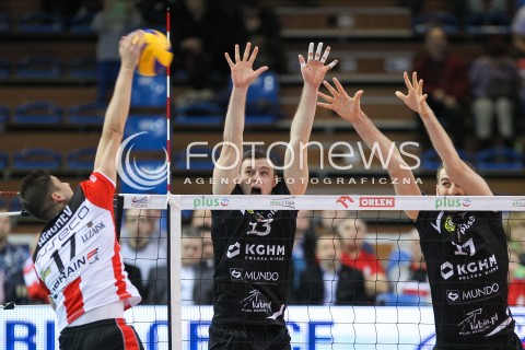  29.11.2015 RZESZOW<br />SIATKOWKA PLUSLIGA 2015/2016 MEN VOLLEYBALL POLAND POLISH PLUS LIGA LEAGUE SEASON 2015/2016<br />MECZ ASSECO RESOVIA RZESZOW - CUPRUM LUBIN<br />N/Z SZYMON ROMAC MARCIN KRYS <br /> 