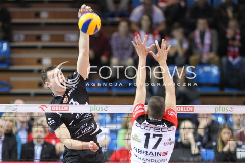  29.11.2015 RZESZOW<br />SIATKOWKA PLUSLIGA 2015/2016 MEN VOLLEYBALL POLAND POLISH PLUS LIGA LEAGUE SEASON 2015/2016<br />MECZ ASSECO RESOVIA RZESZOW - CUPRUM LUBIN<br />N/Z SZYMON ROMAC <br /> 