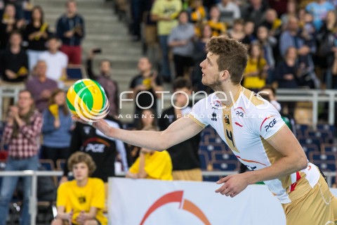  01.12.2015 LODZ POLAND<br />
SIATKOWKA LIGA MISTRZOW MEN CEV VOLLEYBALL CHAMPIONS LEAGUE 2015/2016<br />
MATCH PGE SKRA BELCHATOW - KNACK ROESELARE<br />
N/Z MARIUSZ MARCYNIAK SYLWETKA<br />
 