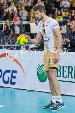  01.12.2015 LODZ POLAND<br />
SIATKOWKA LIGA MISTRZOW MEN CEV VOLLEYBALL CHAMPIONS LEAGUE 2015/2016<br />
MATCH PGE SKRA BELCHATOW - KNACK ROESELARE<br />
N/Z MARIUSZ MARCYNIAK SYLWETKA<br />
 