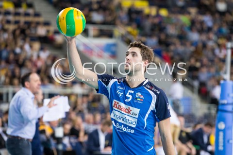 01.12.2015 LODZ POLAND<br />
SIATKOWKA LIGA MISTRZOW MEN CEV VOLLEYBALL CHAMPIONS LEAGUE 2015/2016<br />
MATCH PGE SKRA BELCHATOW - KNACK ROESELARE<br />
N/Z PIETER COOLMAN SYLWETKA<br />
 