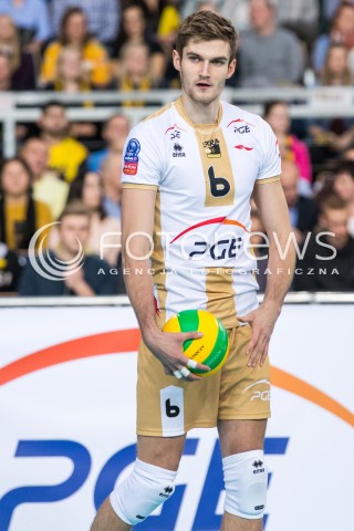  01.12.2015 LODZ POLAND<br />
SIATKOWKA LIGA MISTRZOW MEN CEV VOLLEYBALL CHAMPIONS LEAGUE 2015/2016<br />
MATCH PGE SKRA BELCHATOW - KNACK ROESELARE<br />
N/Z KAROL KLOS SYLWETKA<br />
 