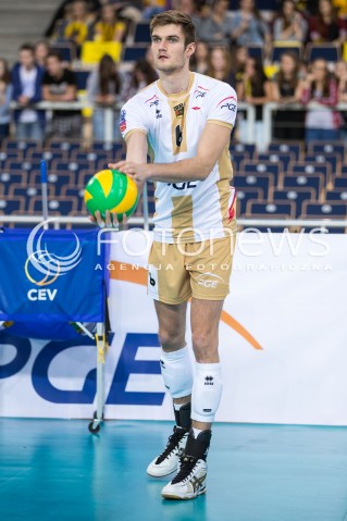  01.12.2015 LODZ POLAND<br />
SIATKOWKA LIGA MISTRZOW MEN CEV VOLLEYBALL CHAMPIONS LEAGUE 2015/2016<br />
MATCH PGE SKRA BELCHATOW - KNACK ROESELARE<br />
N/Z KAROL KLOS SYLWETKA<br />
 