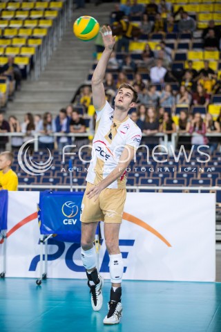  01.12.2015 LODZ POLAND<br />
SIATKOWKA LIGA MISTRZOW MEN CEV VOLLEYBALL CHAMPIONS LEAGUE 2015/2016<br />
MATCH PGE SKRA BELCHATOW - KNACK ROESELARE<br />
N/Z KAROL KLOS SYLWETKA<br />
 