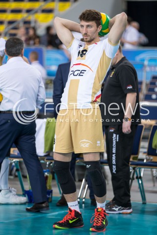  01.12.2015 LODZ POLAND<br />
SIATKOWKA LIGA MISTRZOW MEN CEV VOLLEYBALL CHAMPIONS LEAGUE 2015/2016<br />
MATCH PGE SKRA BELCHATOW - KNACK ROESELARE<br />
N/Z NICOLAS MARECHAL SYLWETKA<br />
 