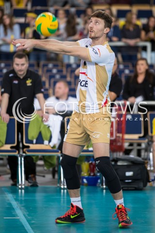  01.12.2015 LODZ POLAND<br />
SIATKOWKA LIGA MISTRZOW MEN CEV VOLLEYBALL CHAMPIONS LEAGUE 2015/2016<br />
MATCH PGE SKRA BELCHATOW - KNACK ROESELARE<br />
N/Z NICOLAS MARECHAL SYLWETKA<br />
 
