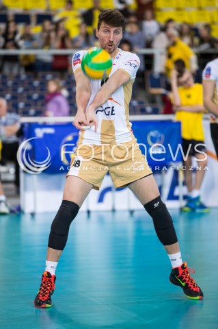  01.12.2015 LODZ POLAND<br />
SIATKOWKA LIGA MISTRZOW MEN CEV VOLLEYBALL CHAMPIONS LEAGUE 2015/2016<br />
MATCH PGE SKRA BELCHATOW - KNACK ROESELARE<br />
N/Z NICOLAS MARECHAL SYLWETKA<br />
 