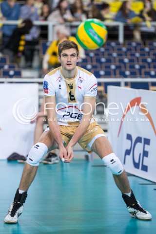  01.12.2015 LODZ POLAND<br />
SIATKOWKA LIGA MISTRZOW MEN CEV VOLLEYBALL CHAMPIONS LEAGUE 2015/2016<br />
MATCH PGE SKRA BELCHATOW - KNACK ROESELARE<br />
N/Z KAROL KLOS SYLWETKA<br />
 