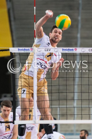  01.12.2015 LODZ POLAND<br />
SIATKOWKA LIGA MISTRZOW MEN CEV VOLLEYBALL CHAMPIONS LEAGUE 2015/2016<br />
MATCH PGE SKRA BELCHATOW - KNACK ROESELARE<br />
N/Z FACUNDO CONTE SYLWETKA<br />
 