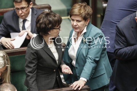  02.12.2015 WARSZAWA SEJM<br />TRZECIE POSIEDZENIE SEJMU VIII KADENCJI<br />N/Z PREMIER BEATA SZYDLO ELZBIETA WITEK<br /> 