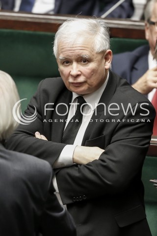 02.12.2015 WARSZAWA SEJM<br />TRZECIE POSIEDZENIE SEJMU VIII KADENCJI<br />N/Z JAROSLAW KACZYNSKI<br /> 