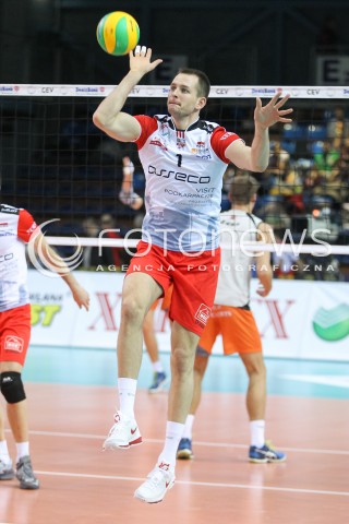  02.12.2015 RZESZOW POLAND<br />SIATKOWKA LIGA MISTRZOW <br />MEN CEV VOLLEYBALL CHAMPIONS LEAGUE 2015/2016<br />MATCH ASSECO RESOVIA - VOLLEY ASSE LENNIK <br />N/Z BARTOSZ KUREK SYLWETKA <br /> 