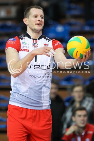  02.12.2015 RZESZOW POLAND<br />SIATKOWKA LIGA MISTRZOW <br />MEN CEV VOLLEYBALL CHAMPIONS LEAGUE 2015/2016<br />MATCH ASSECO RESOVIA - VOLLEY ASSE LENNIK <br />N/Z BARTOSZ KUREK SYLWETKA <br /> 