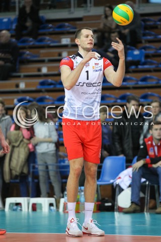  02.12.2015 RZESZOW POLAND<br />SIATKOWKA LIGA MISTRZOW <br />MEN CEV VOLLEYBALL CHAMPIONS LEAGUE 2015/2016<br />MATCH ASSECO RESOVIA - VOLLEY ASSE LENNIK <br />N/Z BARTOSZ KUREK SYLWETKA <br /> 