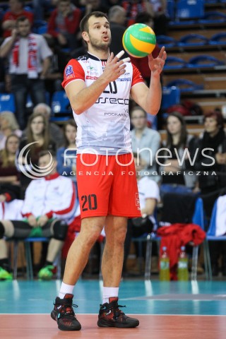  02.12.2015 RZESZOW POLAND<br />SIATKOWKA LIGA MISTRZOW <br />MEN CEV VOLLEYBALL CHAMPIONS LEAGUE 2015/2016<br />MATCH ASSECO RESOVIA - VOLLEY ASSE LENNIK <br />N/Z DOMINIK WITCZAK SYLWETKA <br /> 