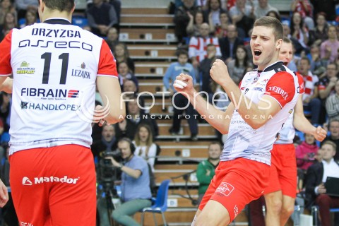  02.12.2015 RZESZOW POLAND<br />SIATKOWKA LIGA MISTRZOW <br />MEN CEV VOLLEYBALL CHAMPIONS LEAGUE 2015/2016<br />MATCH ASSECO RESOVIA - VOLLEY ASSE LENNIK <br />N/Z DMYTRO PASHYTSKYY ( PASZYCKI ) RADOSC EMOCJE <br /> 