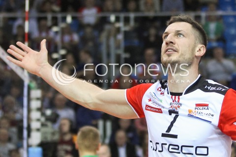  02.12.2015 RZESZOW POLAND<br />SIATKOWKA LIGA MISTRZOW <br />MEN CEV VOLLEYBALL CHAMPIONS LEAGUE 2015/2016<br />MATCH ASSECO RESOVIA - VOLLEY ASSE LENNIK <br />N/Z OLIEG ACHREM ( ALEH AKHREM ) SYLWETKA <br /> 